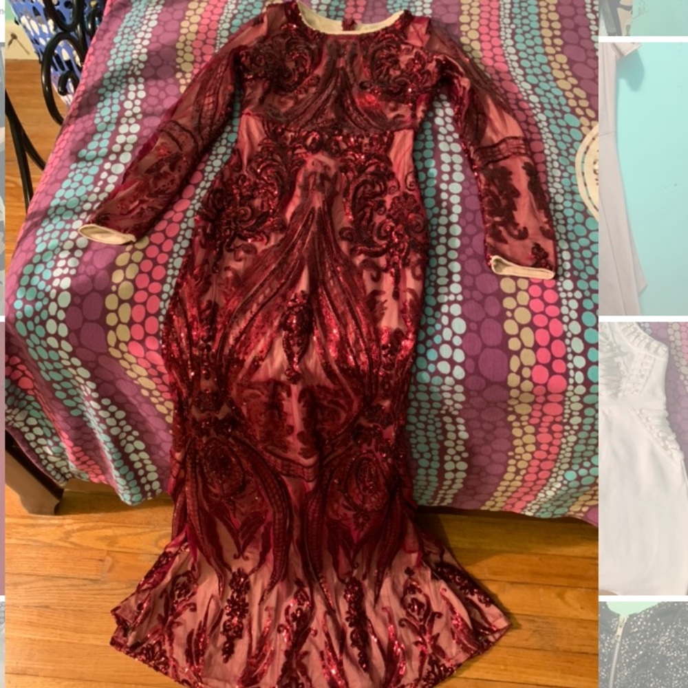 Burgundy prom dress